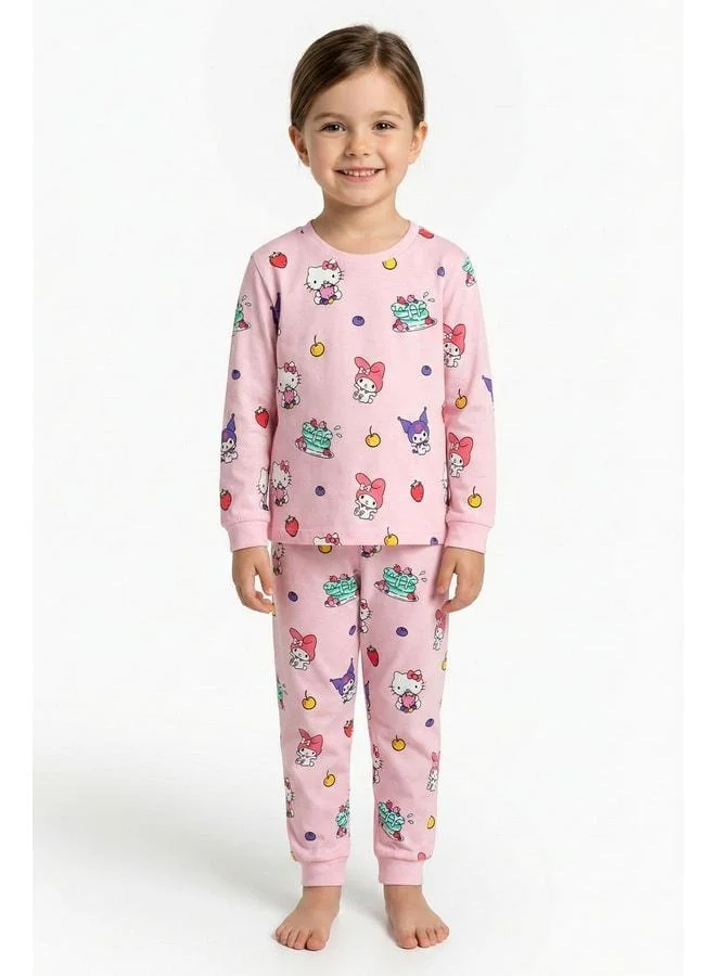 Zuzunga Cute Hello Kitty and Kuromi Printed Girl's Pajama Set.