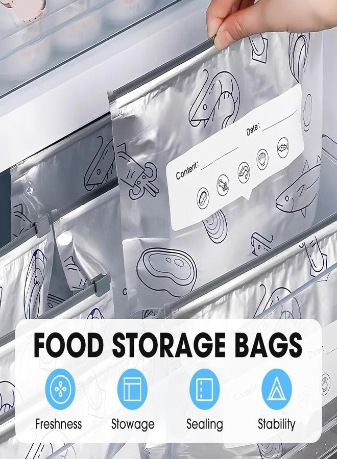 RONFILD 10 PCS Reusable Aluminum Food Storage Bag, Stand Up Foil Sealable Bags with Zip Lock,Food Storage Preservation Bags, Leakproof Aluminium Foil Fresh keeping Bag for Vegetable Fruit Meat - Image 2