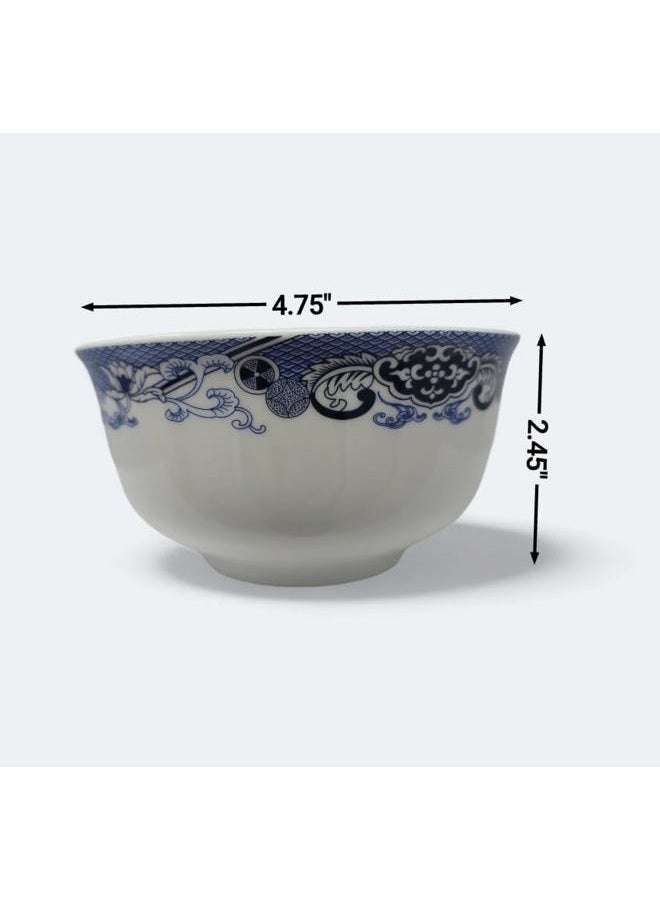 Festcool 10 Pcs Fine Bone China Blue and White Bowl, with Free 10 Porcelain Spoons, Rice Bowl, Cereal Bowl, Soup Bowl, Fruit Bowl Set - Image 2