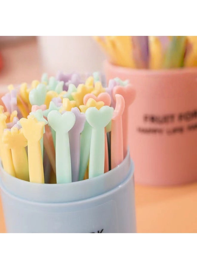 100pcs Disposable Multicolor Plastic Fruit Forks – Mini Forks for Cakes, Desserts & Snacks - Image 2