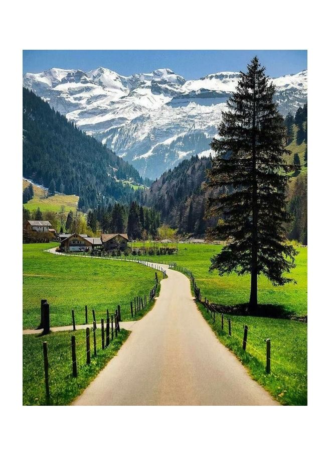 لوحة الماس 5D الرسم بالألماس مسار أسفل التل الحفر الكامل حسب عدد الأطقم، مشهد زينة حرفية، طلاء بالألماس التطريز مجموعة زخارف الفنون اليدوية اليدوية (12×16 بوصة) - Image 1