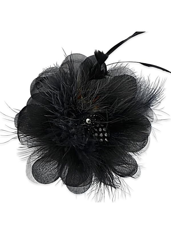 Expo International Expo International Sonia Feather Brooch and Hairclip Hair Accessory, Black 