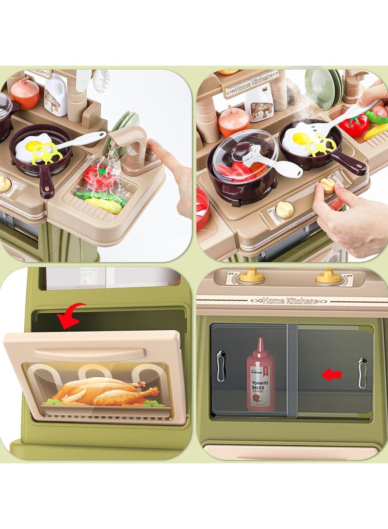 لعبة مطبخ متكاملة للأطفال – تصميم تفاعلي يحتوي على فرن، موقد، حوض غسيل، أدوات طبخ وأطعمة وهمية، مع مؤثرات صوتية وضوئية واقعية تضيف جوًا ممتعًا أثناء اللعب.   تشجع على تنمية الخيال، المهارات الحركية، والتفاعل الاجتماعي.   مناسبة للأطفال من عمر 3 سنوات فما فوق. - Image 2