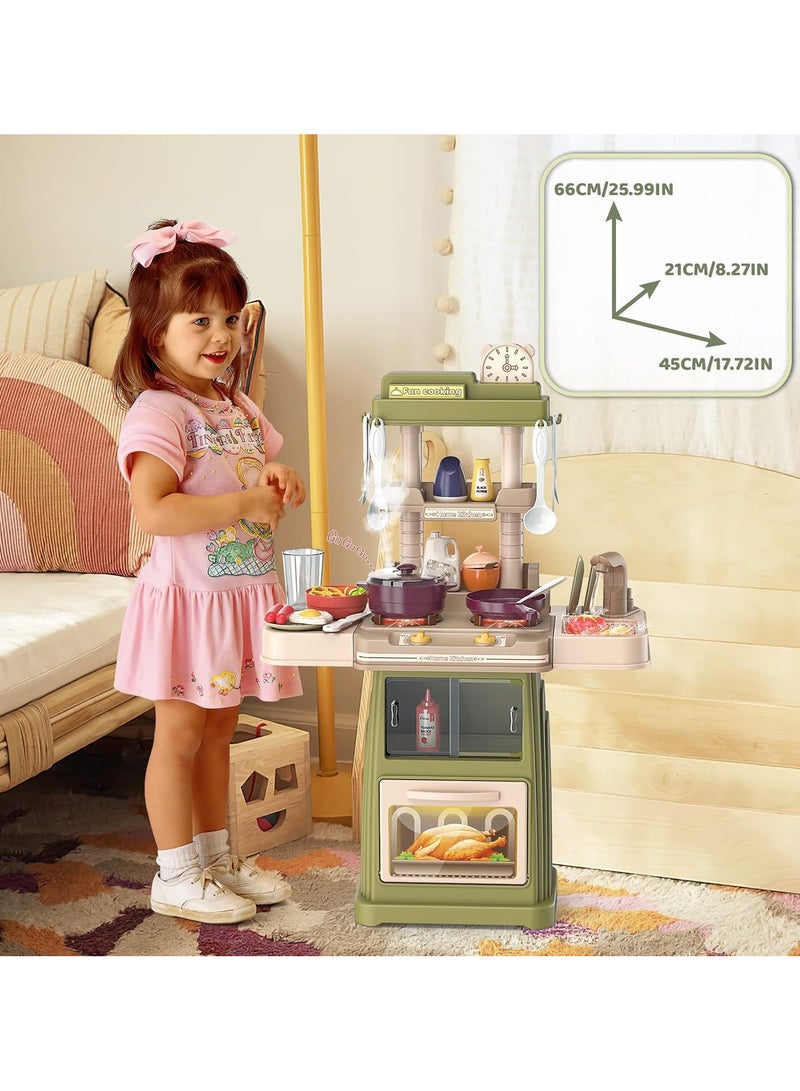 لعبة مطبخ متكاملة للأطفال – تصميم تفاعلي يحتوي على فرن، موقد، حوض غسيل، أدوات طبخ وأطعمة وهمية، مع مؤثرات صوتية وضوئية واقعية تضيف جوًا ممتعًا أثناء اللعب.   تشجع على تنمية الخيال، المهارات الحركية، والتفاعل الاجتماعي.   مناسبة للأطفال من عمر 3 سنوات فما فوق. - Image 3