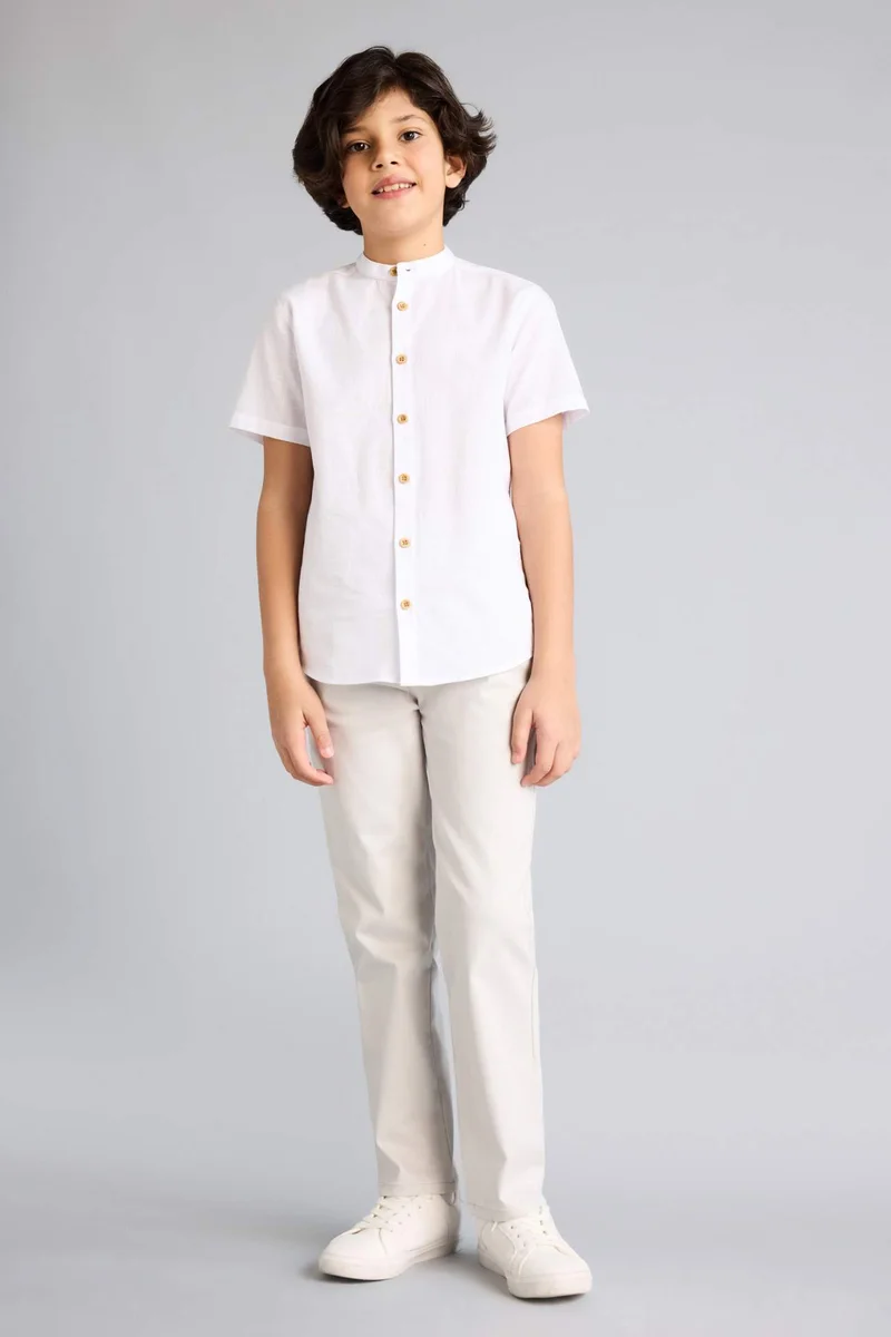 ديفاكتو Boy Regular Fit Straight Leg Gabardine Trousers