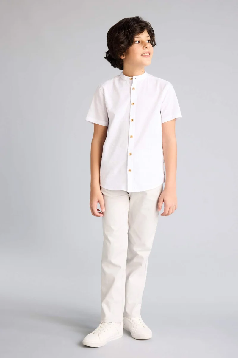 ديفاكتو Boy Regular Fit Straight Leg Gabardine Trousers
