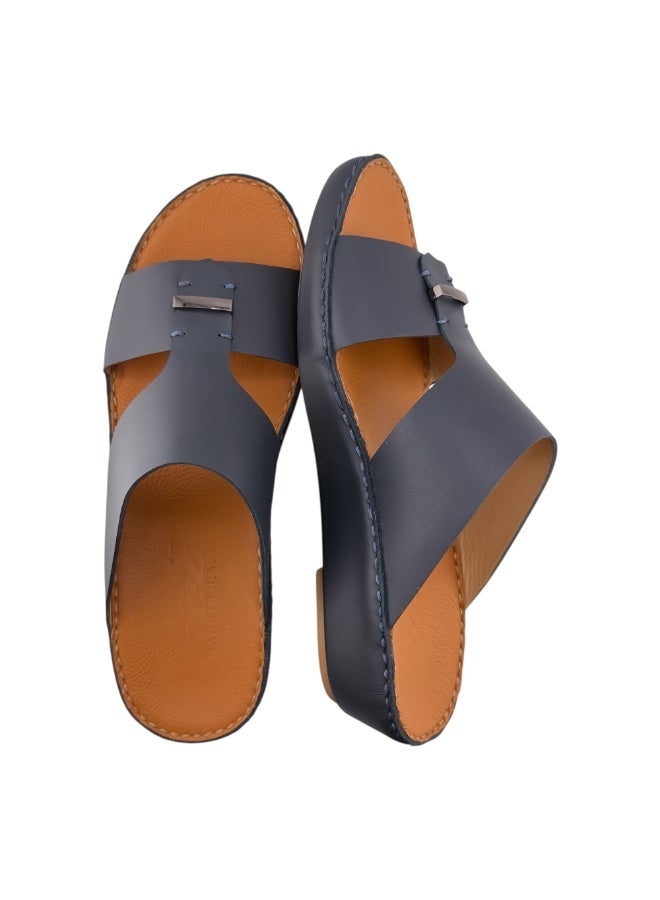 AET A E T Handmade Arabic Sandals For Men | Outdoor Mens Slippers | Everyday Flip Flops Open Toe | Arabic Full Genuine Softy Leather With Buckle | New Design | Tan Footbed | Comfortable & LightWeight - Image 2