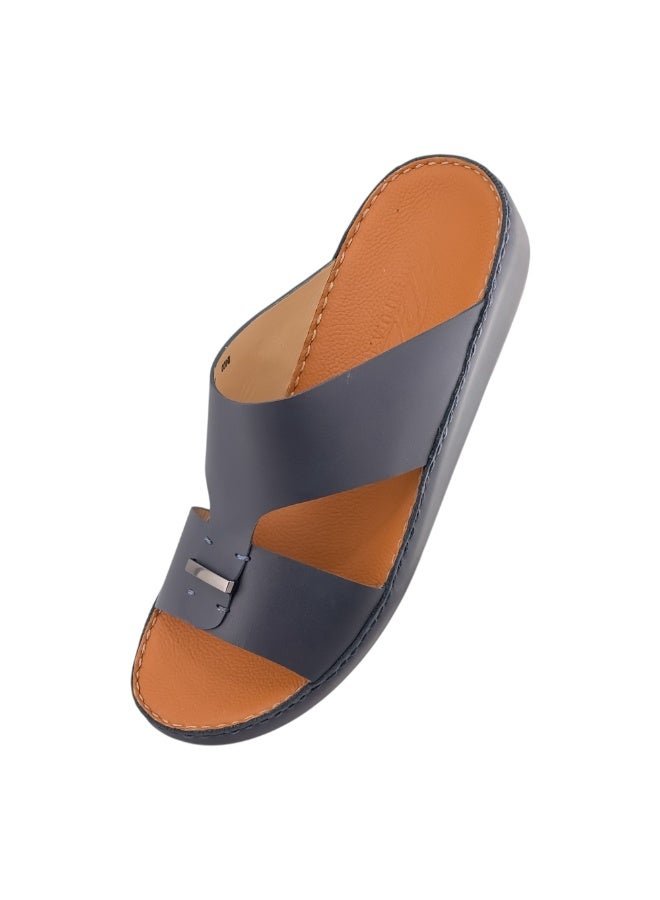 AET A E T Handmade Arabic Sandals For Men | Outdoor Mens Slippers | Everyday Flip Flops Open Toe | Arabic Full Genuine Softy Leather With Buckle | New Design | Tan Footbed | Comfortable & LightWeight - Image 3