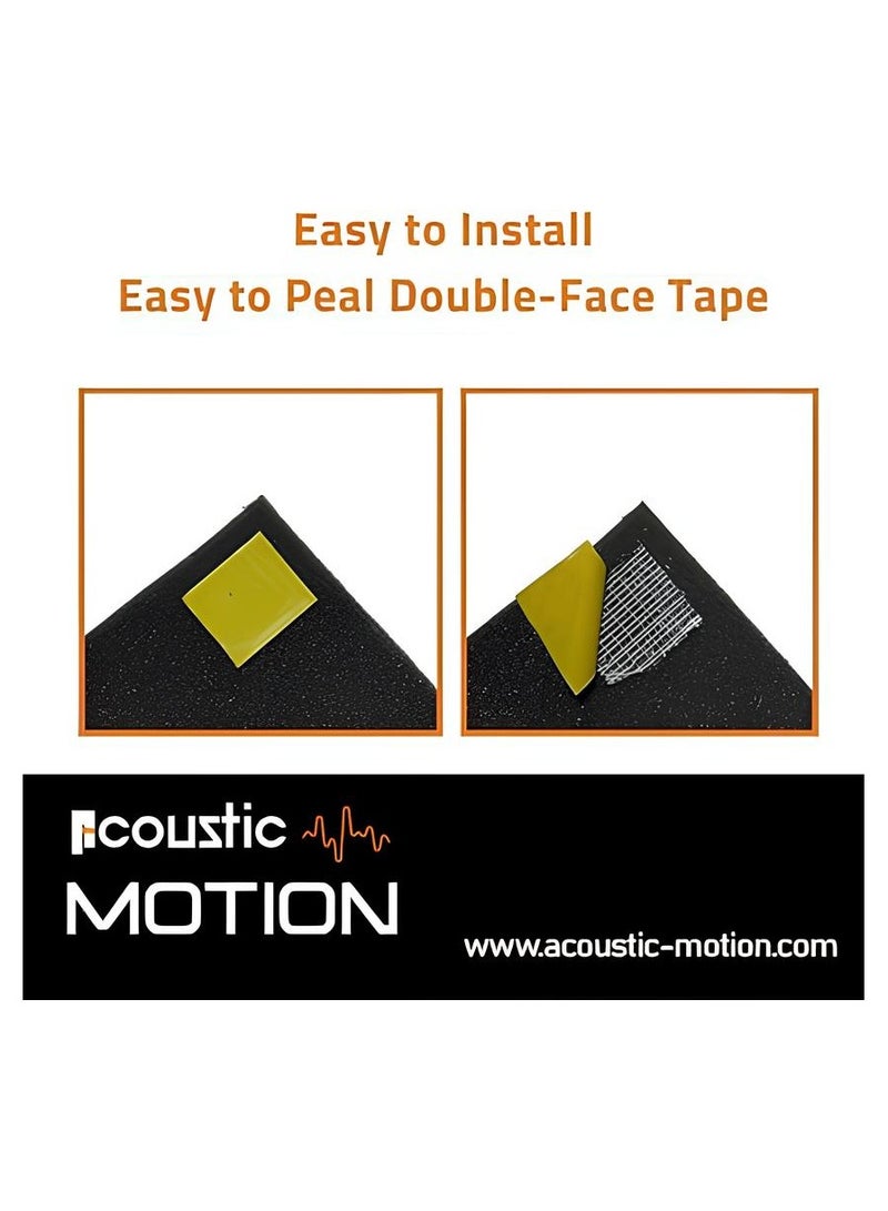 Acoustic Motion Acoustic Foam Panels-Sound Proof BLOCKS design Panel With Self-Adhesive Set Of 12 3X30X30Cm Dark Grey Stylish Acoustic Panels Basic For studio,recording,home,office,Acoustic Room Treatment - Image 4