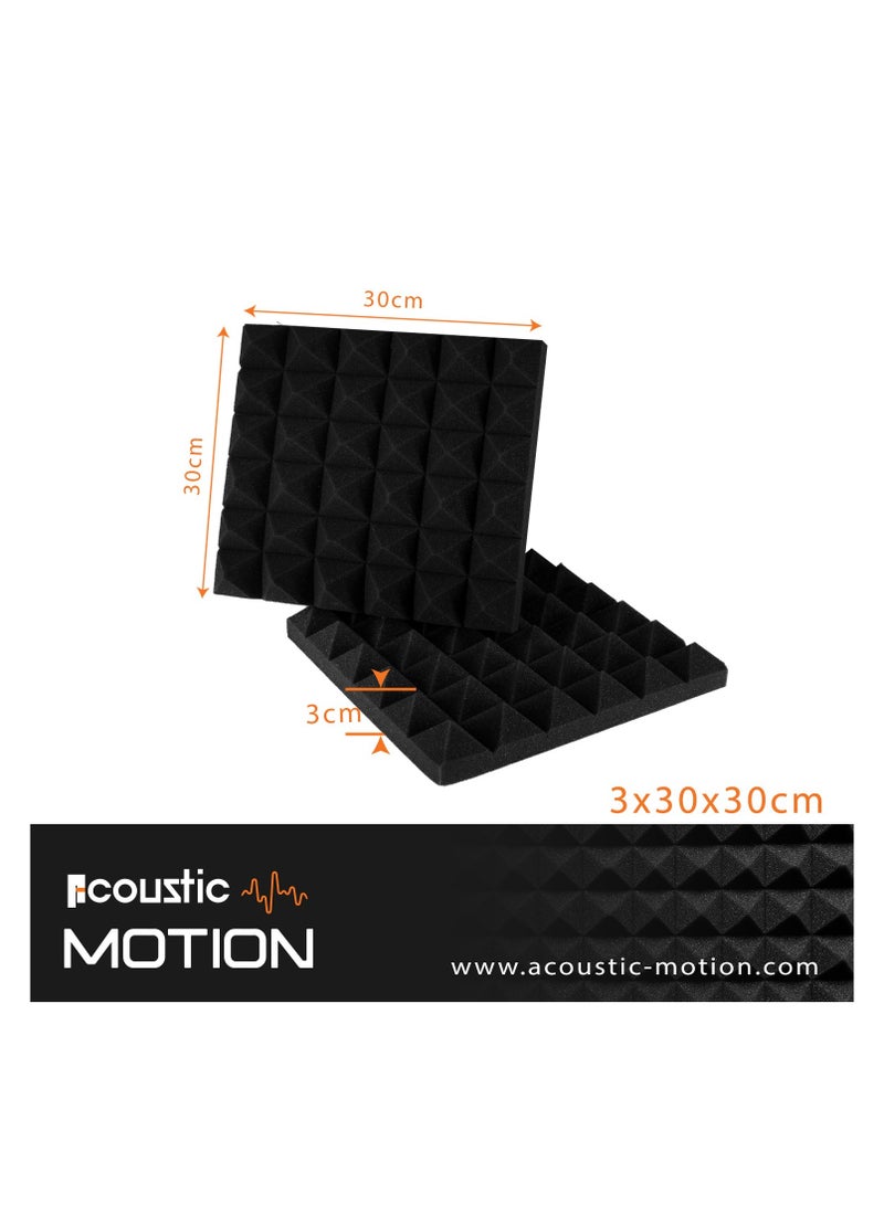 Acoustic Motion Acoustic Foam Panels-Sound Proof BLOCKS design Panel With Self-Adhesive Set Of 12 3X30X30Cm Dark Grey Stylish Acoustic Panels Basic For studio,recording,home,office,Acoustic Room Treatment - Image 3