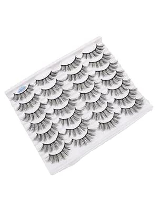 Handcrafted Natural Curling False Eyelashes Black 14 Pairs Pointed Tips - Image 1