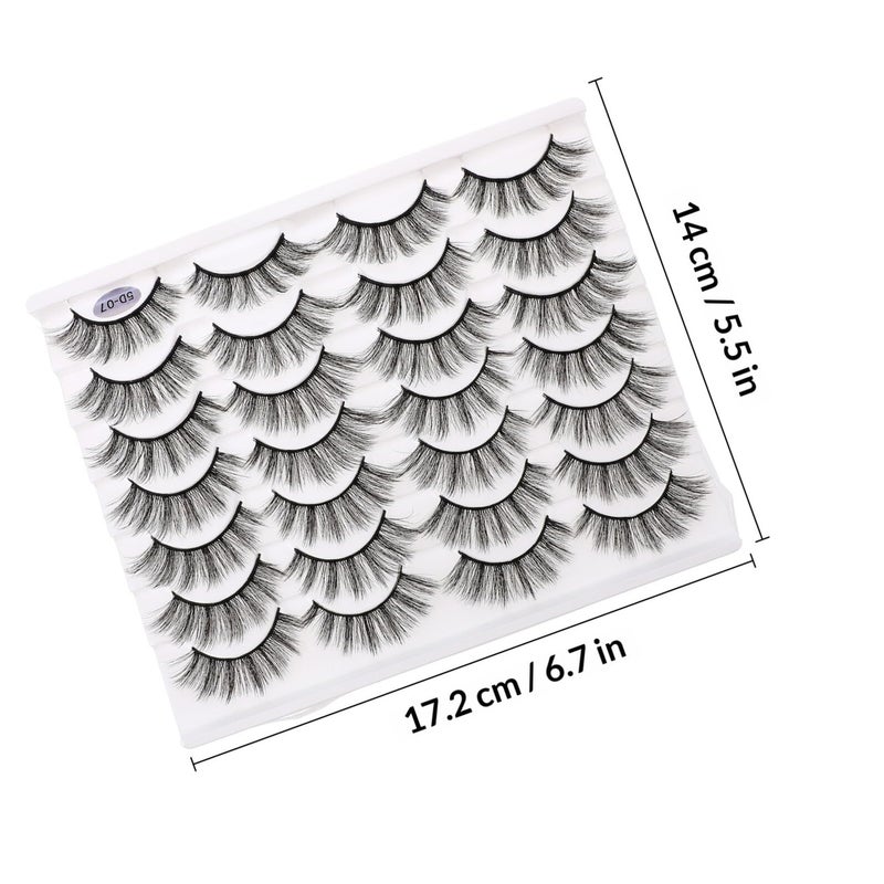 Handcrafted Natural Curling False Eyelashes Black 14 Pairs Pointed Tips - Image 3