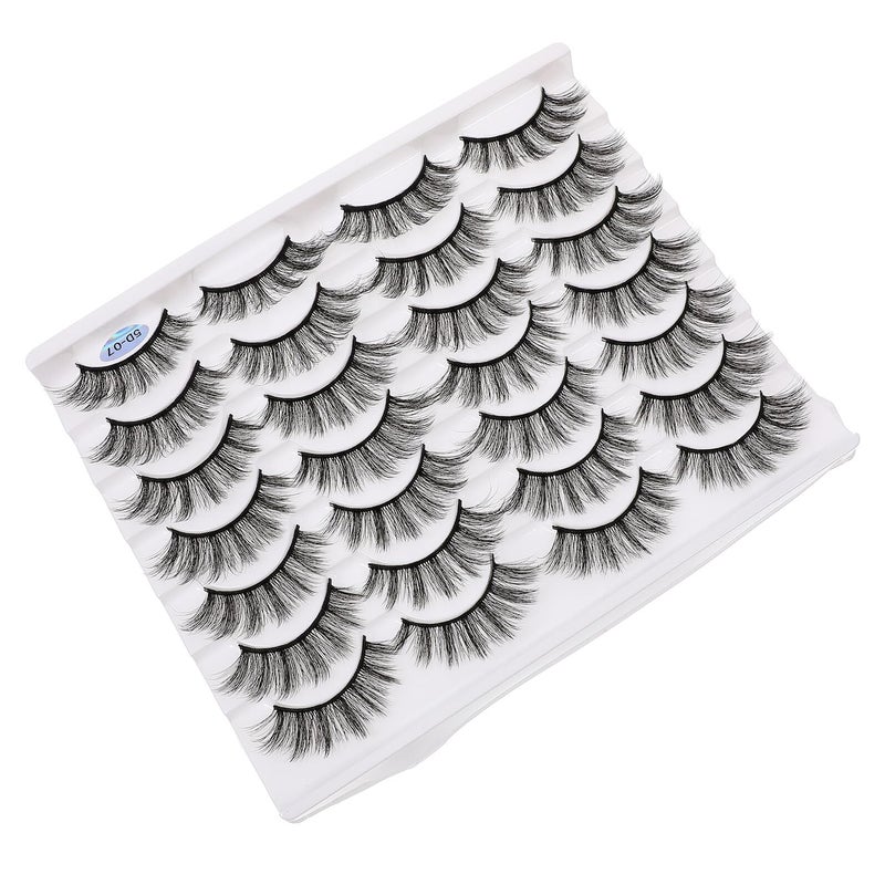 Handcrafted Natural Curling False Eyelashes Black 14 Pairs Pointed Tips - Image 2