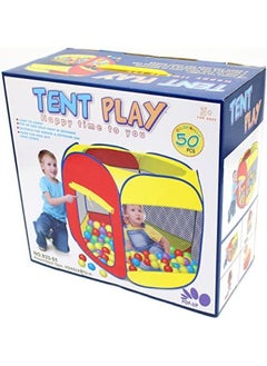 EASY FUTURE Tent Play House Foldable Pop UpTent Play Play House for Children Ocean ball Pool Indoor and Outdoor Including:50 Pcs Colorful Soft Plastic Ocean Fun Ball  - Image 2