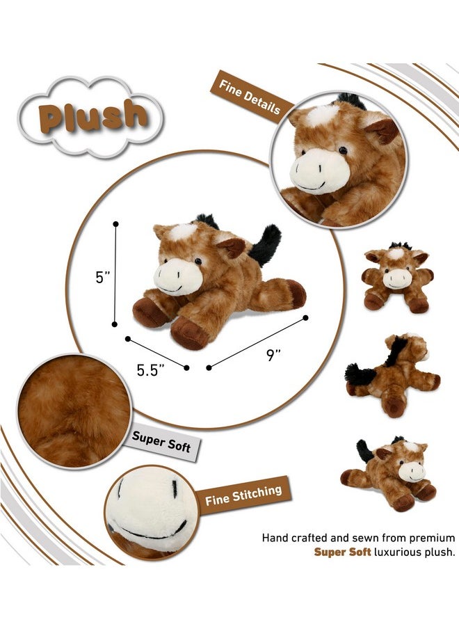Puzzled Dollibu Plush Donkey Stuffed Animal Soft Huggable Brown Laying Donkey Adorable Playtime Donkey Plush Toy Cute Farm Life Cuddle Gift For Kids & Adults 9 Inch  - Image 3