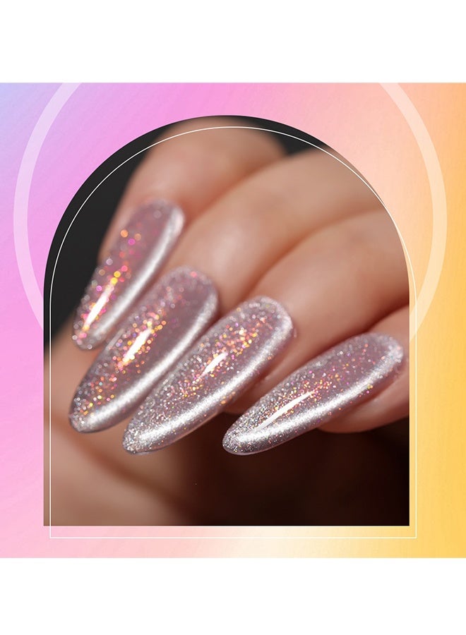 XEIJAYI Glitter Galaxy Cat Eye Gel Nail Polish for Holographic Cat Eye, Salon Gel Manicure and Nail Art DIY at Home - Image 5