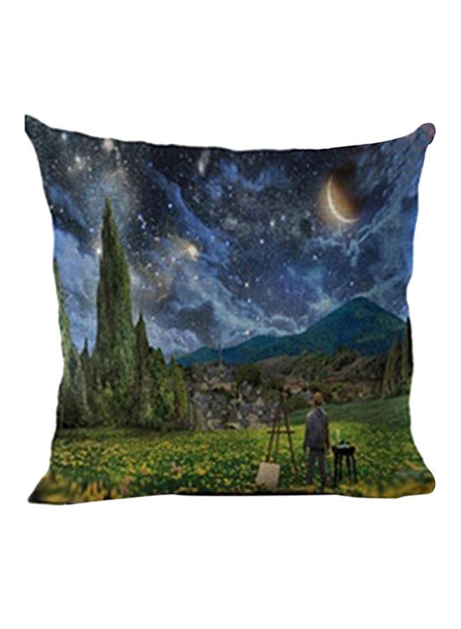 NIBEMINENT Boho Geometric Beach Painting Pillow Cover Blue/Green 45x45centimeter