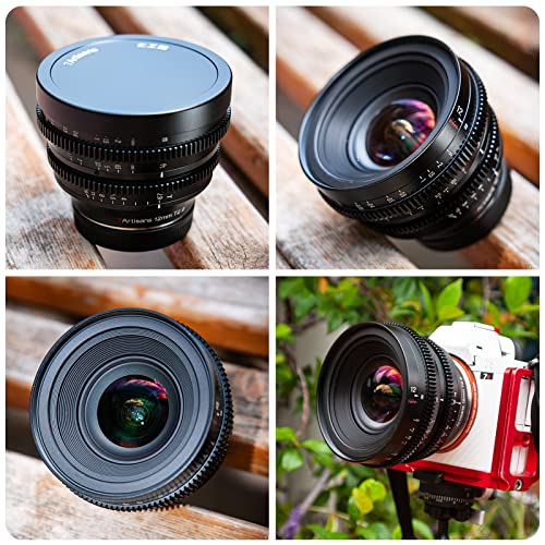 7Artisans 12mm T2.9 Large Aperture APS-C Ultra Wide Angle Cine Lens, Manual Fixed Focus Low Distortion Cinema Lens Compatible for Sony E Mount A6500 A6300 A5000 A9 NEX 3 NEX 3N NEX 5R, Black - Image 2