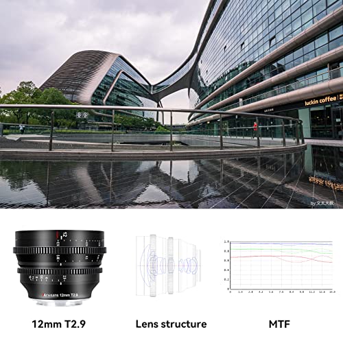 7Artisans 12mm T2.9 Large Aperture APS-C Ultra Wide Angle Cine Lens, Manual Fixed Focus Low Distortion Cinema Lens Compatible for Sony E Mount A6500 A6300 A5000 A9 NEX 3 NEX 3N NEX 5R, Black - Image 4