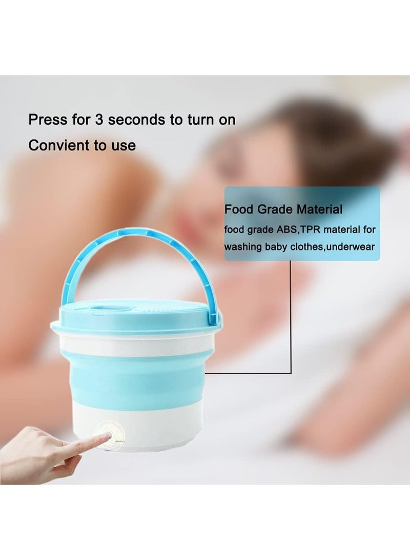 SUKILO Portable Mini Folding Washing Machine 7L Capacity, Lightweight Compact Washer for Baby Clothes, Underwear, Camping, Travel, Apartments, and Dorms – Easy Use, Blue, 1.9KG  - Image 4