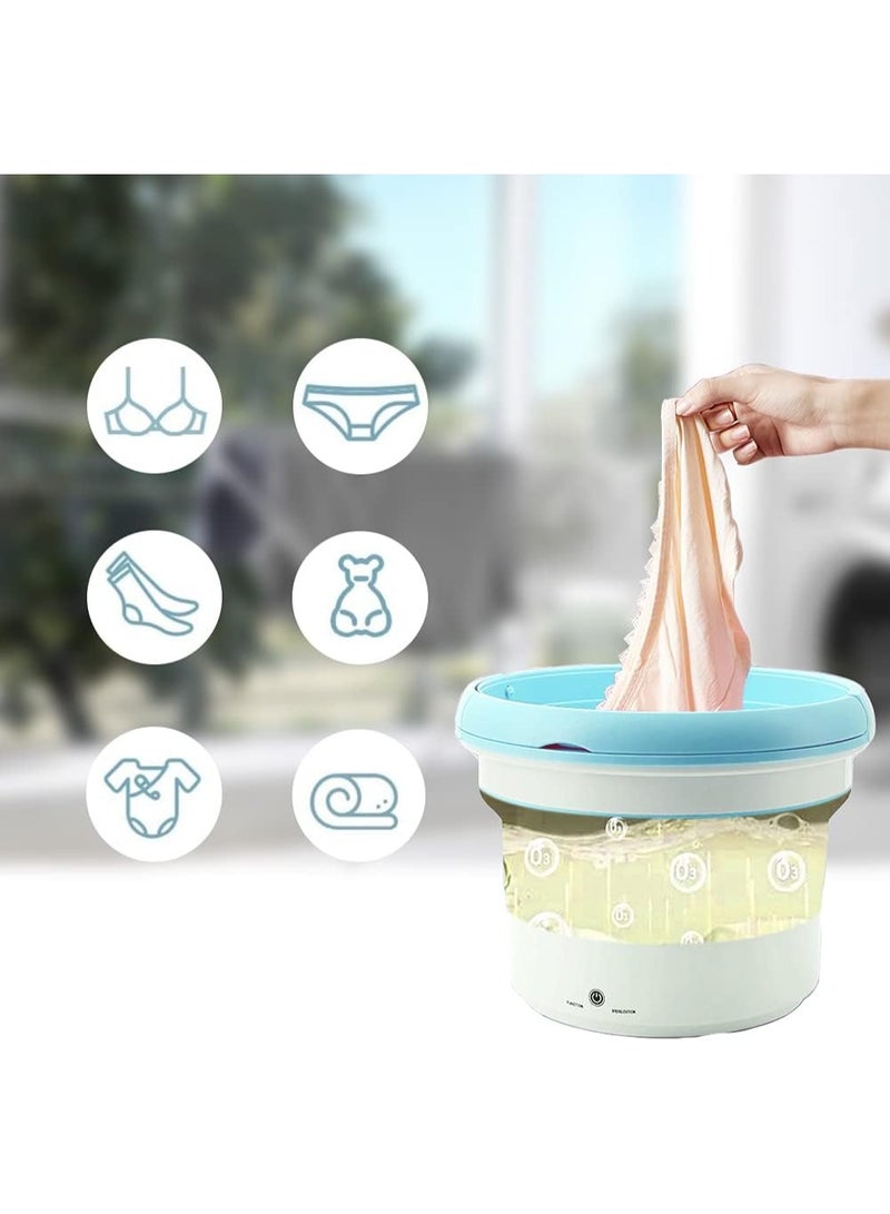 SUKILO Portable Mini Folding Washing Machine 7L Capacity, Lightweight Compact Washer for Baby Clothes, Underwear, Camping, Travel, Apartments, and Dorms – Easy Use, Blue, 1.9KG  - Image 5