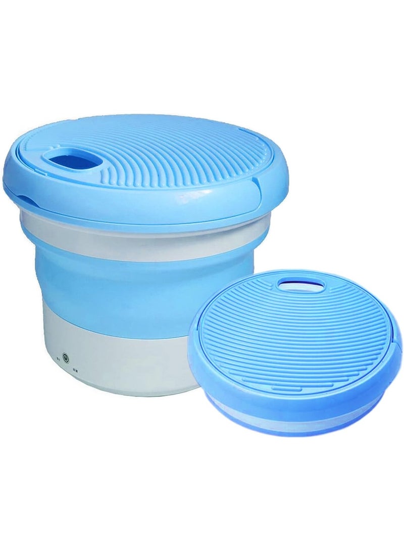 SUKILO Portable Mini Folding Washing Machine 7L Capacity, Lightweight Compact Washer for Baby Clothes, Underwear, Camping, Travel, Apartments, and Dorms – Easy Use, Blue, 1.9KG  - Image 1