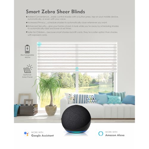 ACMEART Motorized Blinds with Remote for Window，Zebra Blinds & Shades for Living Room/Bedroom/Home, Smart Blinds & Roller Window Shades for Home& Window Blinds,Roller Mini Blinds Blackout (Mutul Color) - Image 5