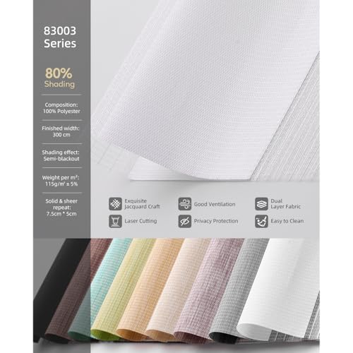 ACMEART Motorized Blinds with Remote for Window，Zebra Blinds & Shades for Living Room/Bedroom/Home, Smart Blinds & Roller Window Shades for Home& Window Blinds,Roller Mini Blinds Blackout (Mutul Color) - Image 4