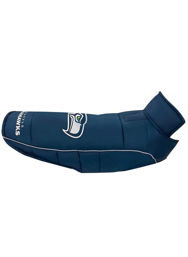 Pets First NFL New Seattle Seahawks Puffer Vest for Dogs & Cats, Size Small. Warm, Cozy, and Waterproof Dog Coat, for Small and Large Dogs/Cats. Best NFL Licensed PET Warming Sports Jacket - Image 2