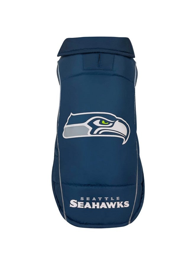 Pets First NFL New Seattle Seahawks Puffer Vest for Dogs & Cats, Size Small. Warm, Cozy, and Waterproof Dog Coat, for Small and Large Dogs/Cats. Best NFL Licensed PET Warming Sports Jacket - Image 3