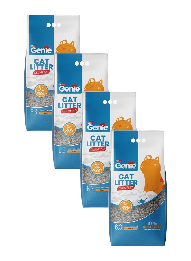 جيني مجموعة من ٤ قطع من رمل القطط من جيني ٦.٣ لتر صابون - Image 1