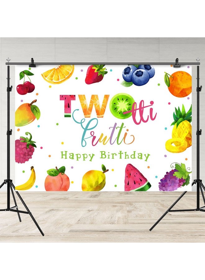 Rsuuinu Twotti Frutti Party Backdrop For Photography Tutti Fruity Summer Theme Party Background Fruit 2Nd Birthday Decorations Cake Table Banner Supplies Kids Photo Booth Studio Props 7X5Ft - Image 4