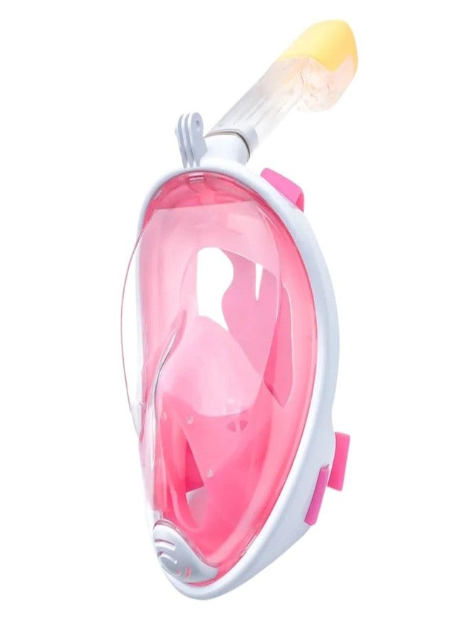 جيرن قناع غطس كامل الوجه بزاوية رؤية بانورامية 180 درجة من جيرن للشباب والبالغين من النساء والرجال، تنفس أسهل مع تصميم جاف مضاد للضباب والتسرب (وردي، للأطفال) - Image 1