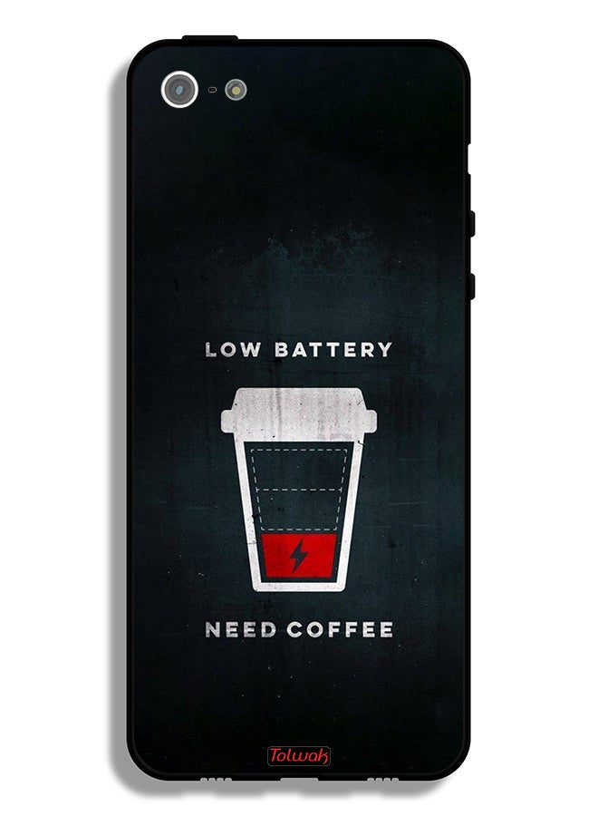 Tolwak Apple iPhone 5/5s/SE Protective Case Low Battery Need Coffee - Image 2