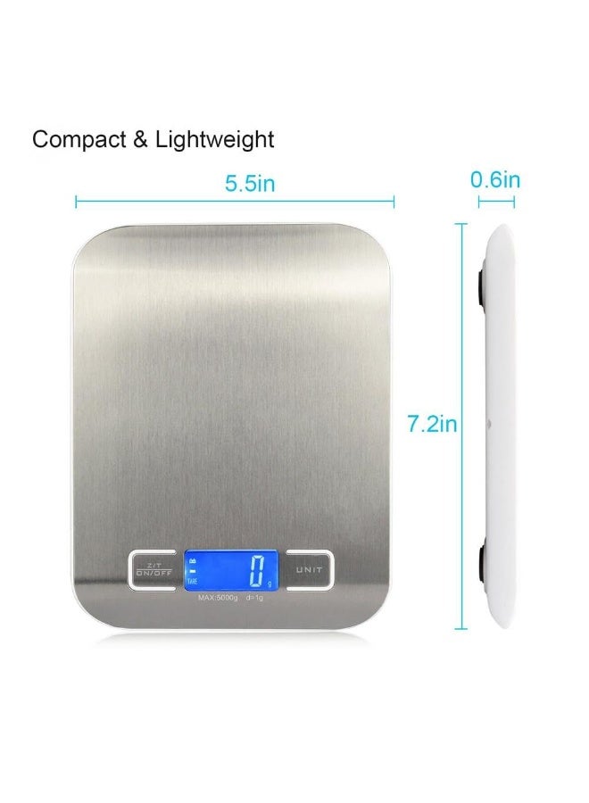Beauenty High Precision Digital Kitchen Scale – Stainless Steel Food Weighing Scale with Tare, 5 Units, Grams & Ounces – Ideal for Cooking & Baking - Image 5