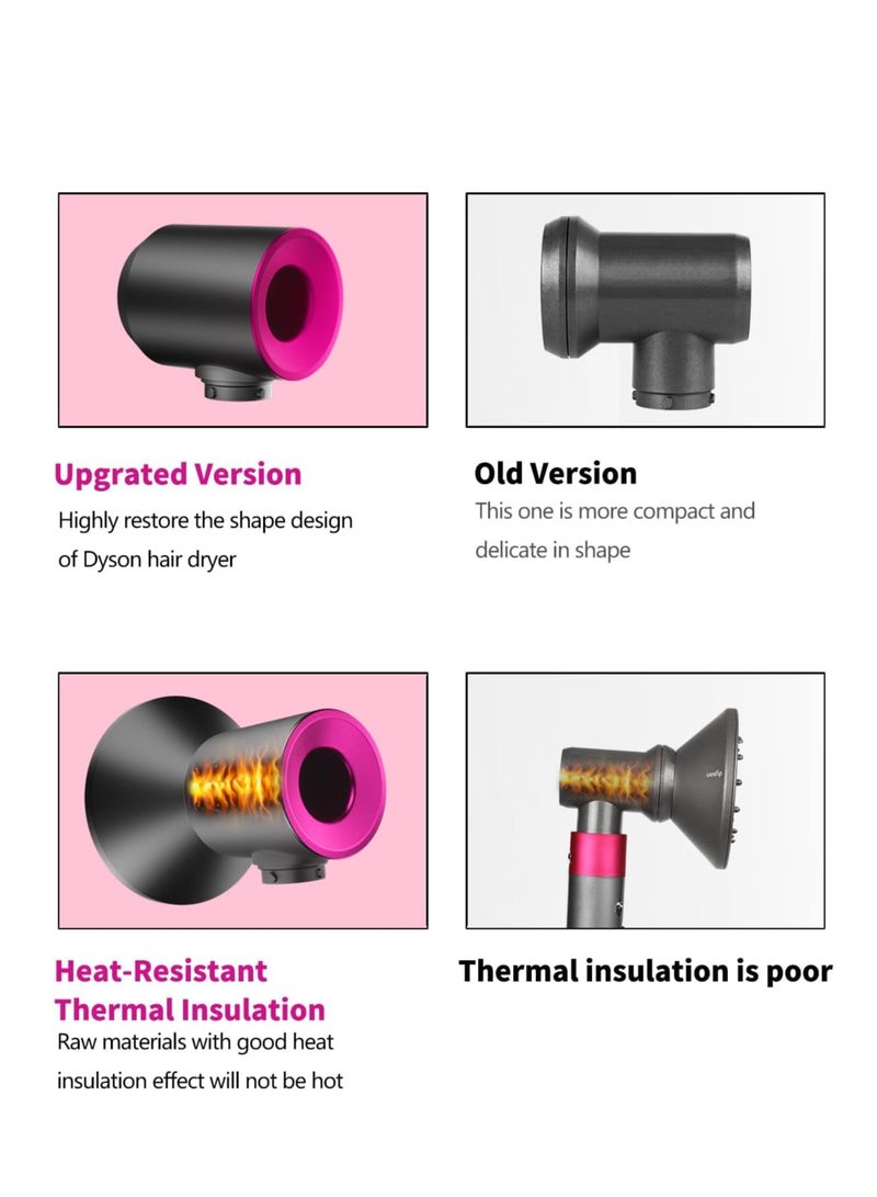 SYOSI Upgrated Diffuser and Adaptor for Airwrap Converting Air Wrap Curling Styler to Hair Dryer Diffuser for Hair Dryer Version 2023 Fuchias - Image 4