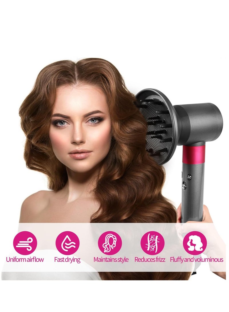 SYOSI Upgrated Diffuser and Adaptor for Airwrap Converting Air Wrap Curling Styler to Hair Dryer Diffuser for Hair Dryer Version 2023 Fuchias - Image 2