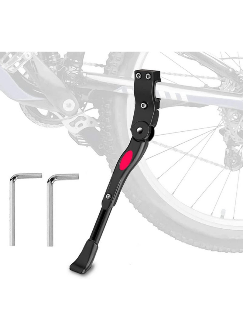 Generic 1PCS Adjustable Aluminum Alloy Bike Kickstand Universal Side Rear Bracket for 24-29 Inch Mountain Bikes, Road Bikes, Adult & Kids Bicycles Non-Slip Stable Easy to Install  - Image 1