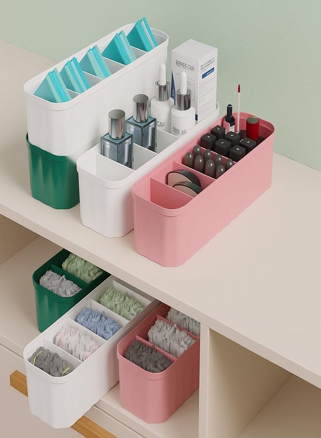ERITIN 5 Grid Drawer Organizer Plastic Storage Box For Underwear, Socks, Bras, Ties, Undergarments, and Scarves - Closet Storage Dividers for Household Use Wardrobe Storage Box - Image 3