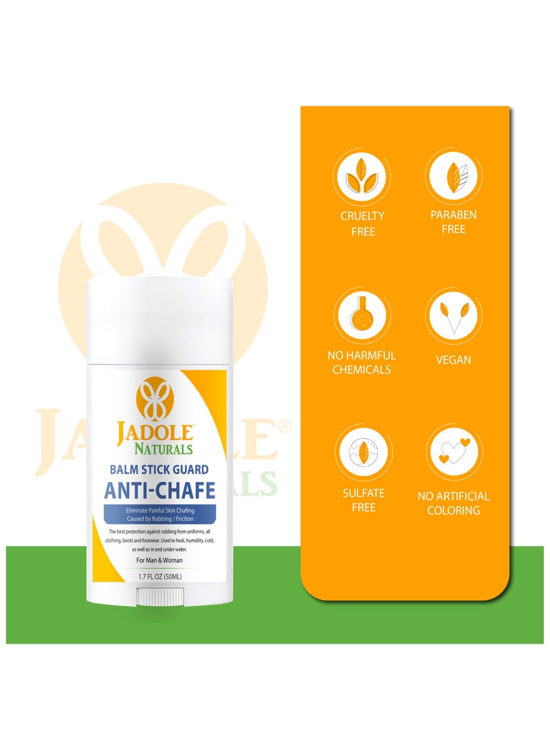 Jadole Naturals Anti Chafe Balm Stick Guard - 50ml, Prevents Chafing, Rubbing & Friction on Body - Image 4
