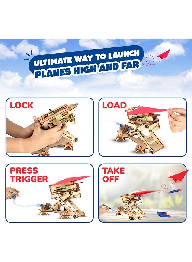 Smartivity Smartivity Hydraulic Plane Launcher Educational DIY Toy, Blue/Beige, Multicolor  - Image 4