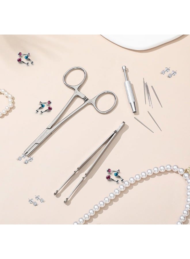 Mysora 9pcs Kit Stainless Steel Piercing Ball Grabber Tools/ 3mm Piercing Ball Screw Removal Tool/Reusable Bead Clamping Assistant Tool for Changing Jewelry&14g 16g 18g Piercings Taper Stretching Kit - Image 2