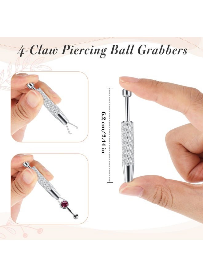 Mysora 9pcs Kit Stainless Steel Piercing Ball Grabber Tools/ 3mm Piercing Ball Screw Removal Tool/Reusable Bead Clamping Assistant Tool for Changing Jewelry&14g 16g 18g Piercings Taper Stretching Kit - Image 4