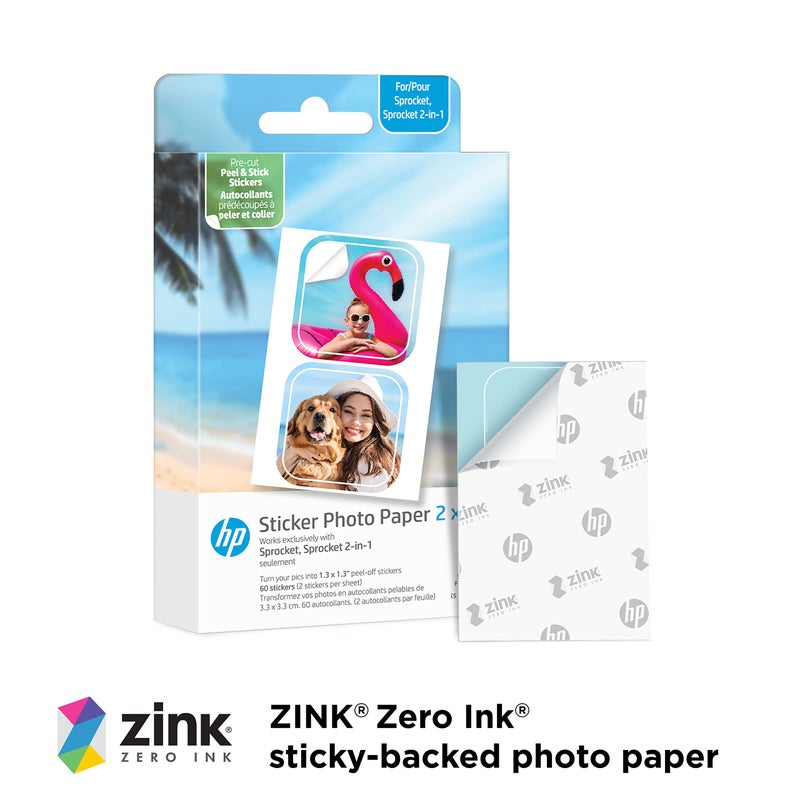 Hp Sprocket 2X3 Premium Zink Pre-Cut Sticker Photo Paper 30 Sheets Compatible With Hp Sprocket Photo Printers - Image 2