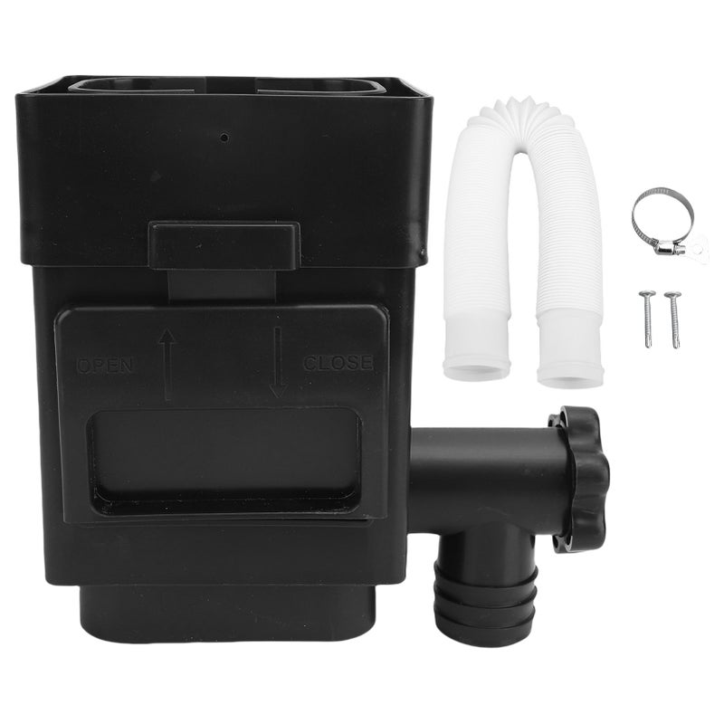 Downspout Filter Weather Proof Space Saving Gutter Downspout Leaf Filter Adapter for 3in 4in Drainpipe Black - Image 1