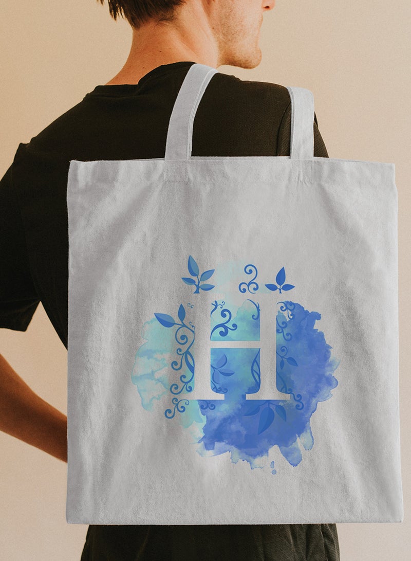 لوحة حقيبة يد بأحزمة كتف من البوليستر بتصميم حرف H - Image 2