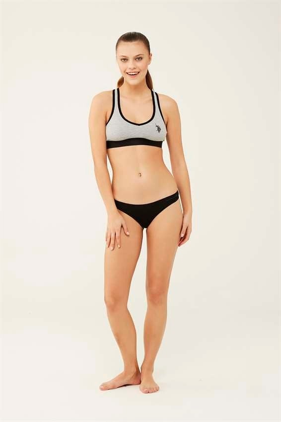 U.S. Polo Assn. Women's Black White Tan Red Salmon 5-Pack Brazilian Briefs  - Image 3