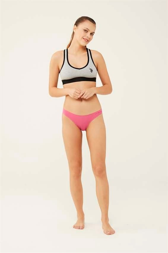 U.S. Polo Assn. Women's Black White Tan Red Salmon 5-Pack Brazilian Briefs  - Image 1