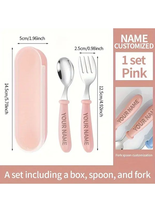 Sky Blue Custom Engraved Stainless Steel Cutlery Set With Short Handles - Image 5