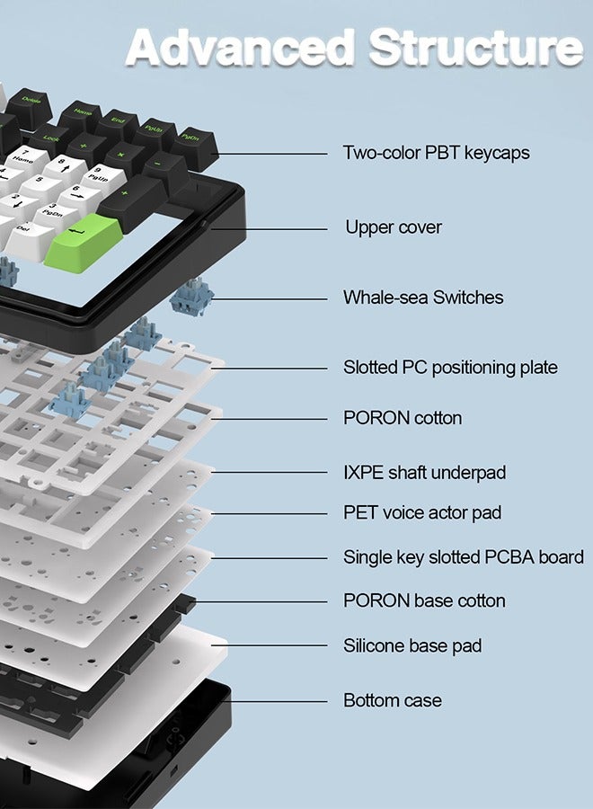 AULA AULA F99 Wireless Mechanical Keyboard, Hot Swappable Custom Keyboard, Pre-lubed Reaper Switches, Gasket Structure, RGB Backlit Gaming Keyboard - Image 2